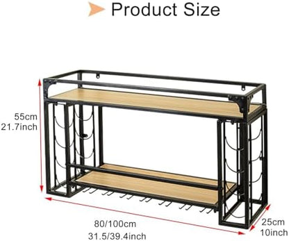 🍷 Wall Wine Glass Rack 🏠 | Adjustable Stemware Holder ✨ | Kitchen Bar Storage Shelf 🍸