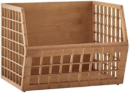 🌿 Bamboo Stackable Storage Bins 🧺 | Natural Organizer Box 📦 | Space-Saving Home Storage 🏠