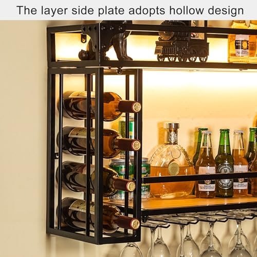 🍷 Wall Wine Glass Rack 🏠 | Adjustable Stemware Holder ✨ | Kitchen Bar Storage Shelf 🍸