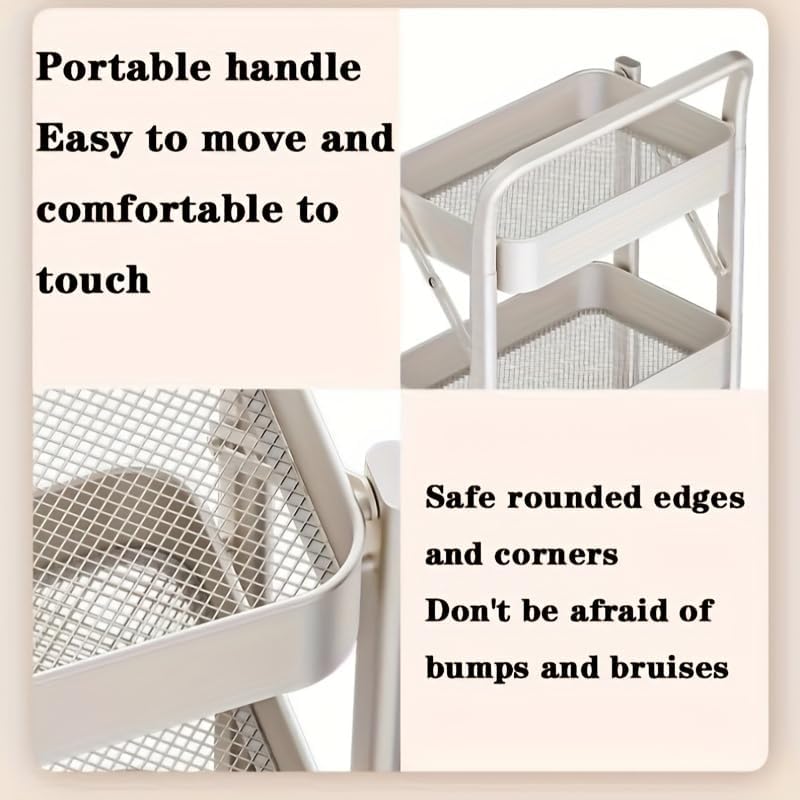 🗂️ 3-Layer Foldable Storage Rack 🏠 | Multi-Tier Organizer Shelf 📦 | Space-Saving Home Unit ⚡