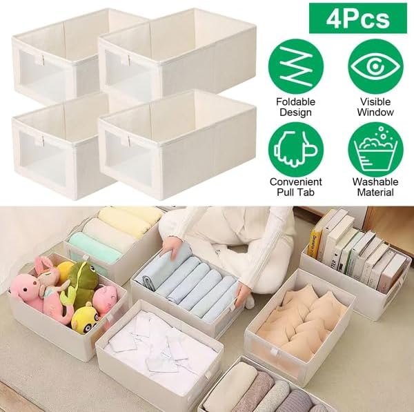 🧺 Foldable Storage Bins Set ✨ | Washable Organizer Box 📦 | Home Space Saver 🏠
