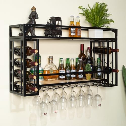 🍷 Wall Wine Glass Rack 🏠 | Adjustable Stemware Holder ✨ | Kitchen Bar Storage Shelf 🍸
