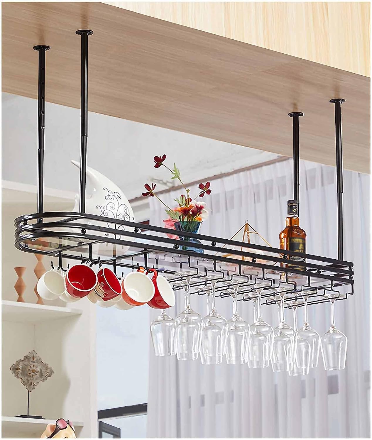 🏗️ Industrial Ceiling Shelf 🏠 | Hanging Storage Rack ✨ | Space-Saving Loft Organizer 📦