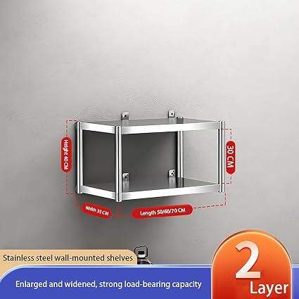 🧴 Wall-Mounted Stainless Shelf 🏠 | 3-Tier Bathroom Organizer ✨ | Space-Saving Storage Rack ⚡