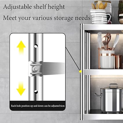 🧴 Wall-Mounted Stainless Shelf 🏠 | 3-Tier Bathroom Organizer ✨ | Space-Saving Storage Rack ⚡