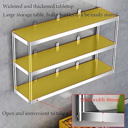 🧴 Wall-Mounted Stainless Shelf 🏠 | 3-Tier Bathroom Organizer ✨ | Space-Saving Storage Rack ⚡