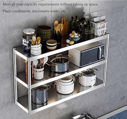 🧴 Wall-Mounted Stainless Shelf 🏠 | 3-Tier Bathroom Organizer ✨ | Space-Saving Storage Rack ⚡